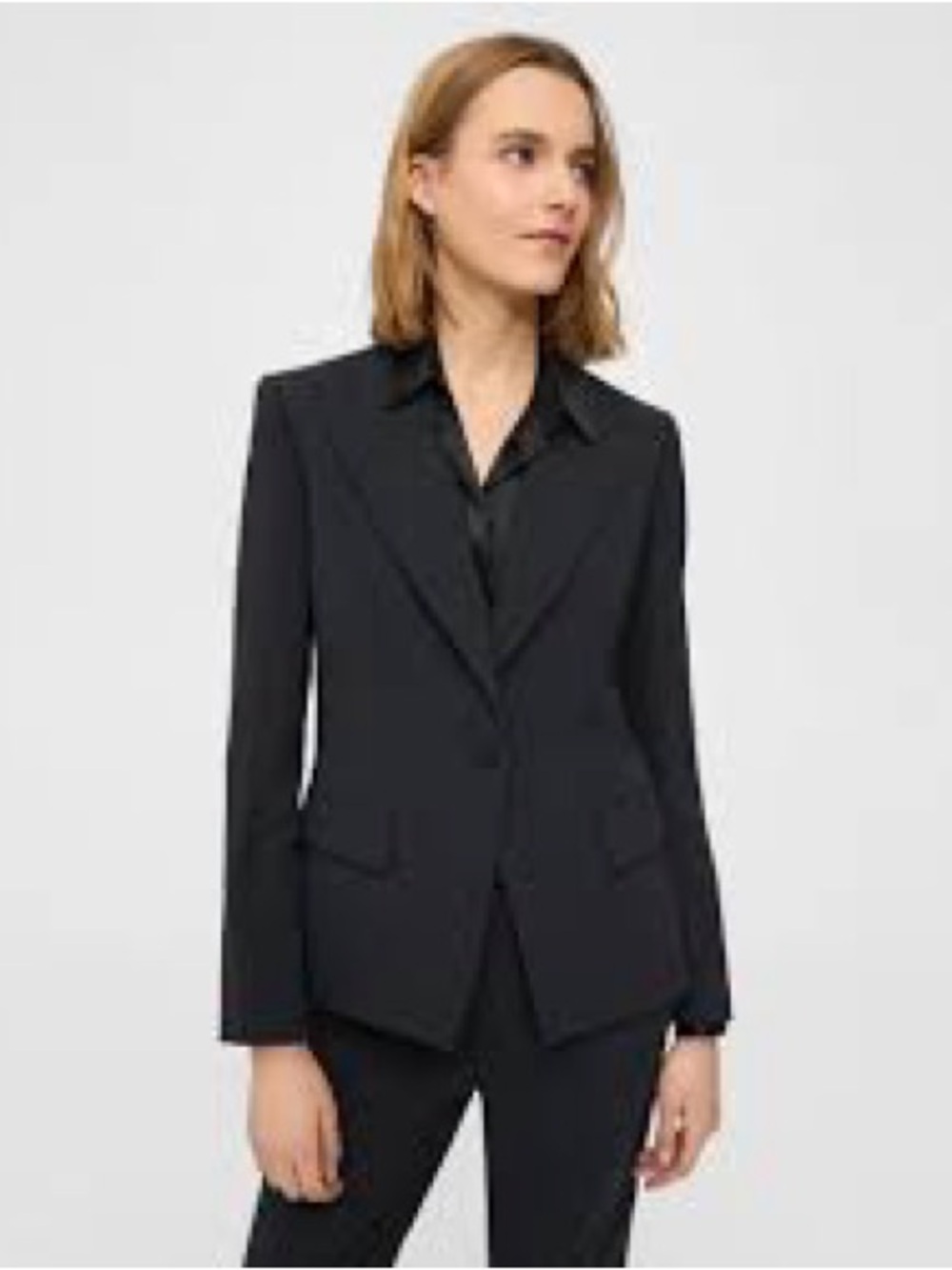 Theory Black Notch-Lapel Single-Button Blazer etiennette
